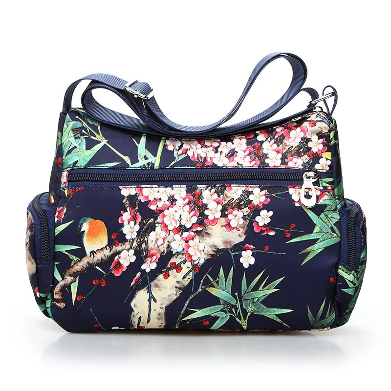 Floral Pattern Shoulder Beauty Bag