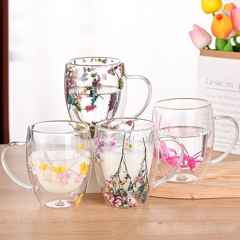 SandGlass™   Real Dry Flowers Decoration Cups For Drinking