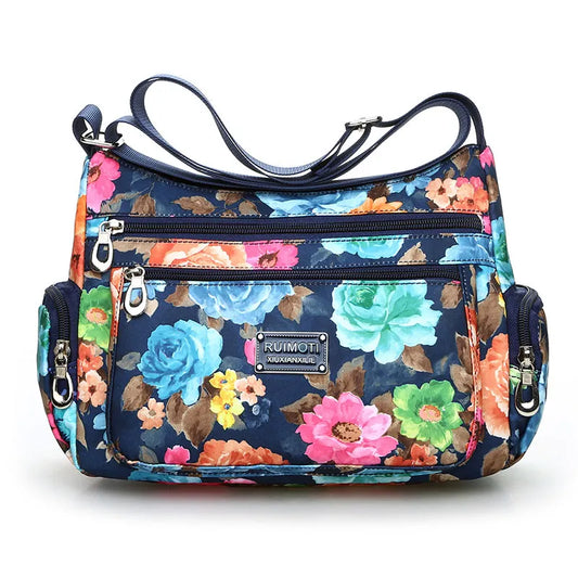 Floral Pattern Shoulder Beauty Bag