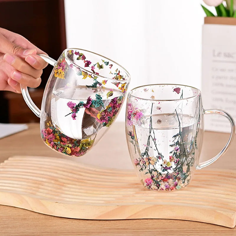 SandGlass™   Real Dry Flowers Decoration Cups For Drinking