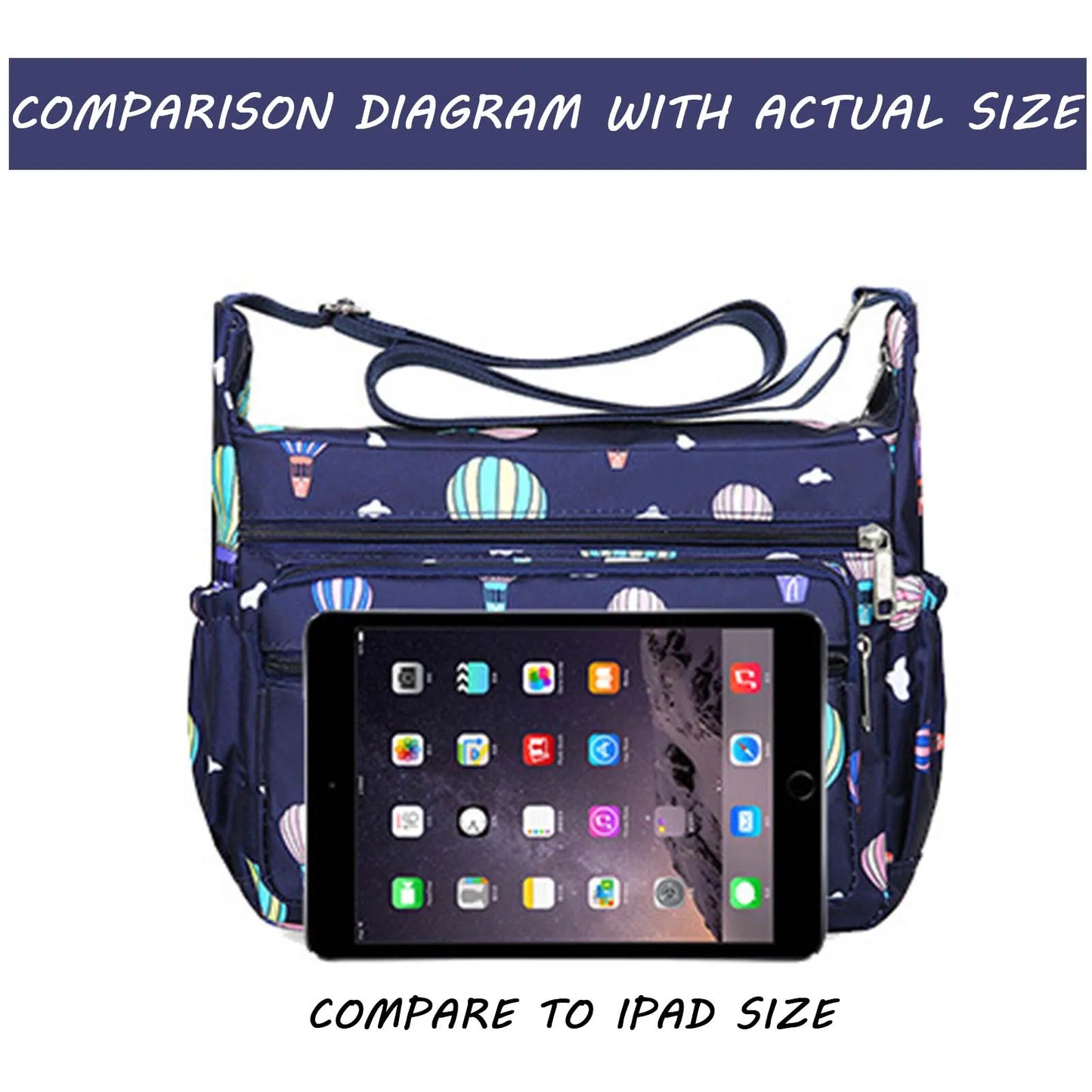 Multi-Pocket Casual Cross-body Waterproof  Bag