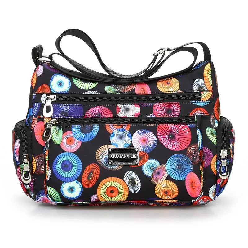 Floral Pattern Shoulder Beauty Bag