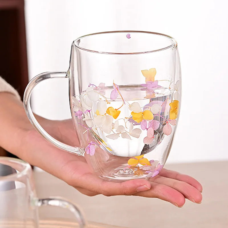 SandGlass™   Real Dry Flowers Decoration Cups For Drinking